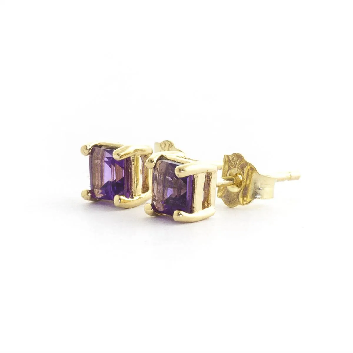 0.65 Carat 14K Solid Yellow Gold Cheers To Love Amethyst Earrings