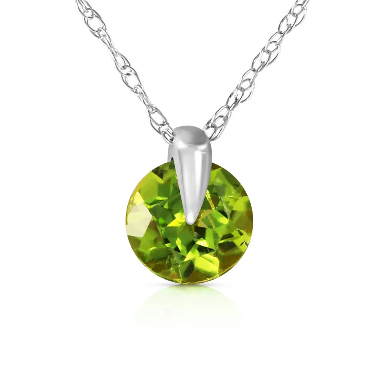 1 Carat 14K Solid White Gold Unchain My Mind Peridot Necklace