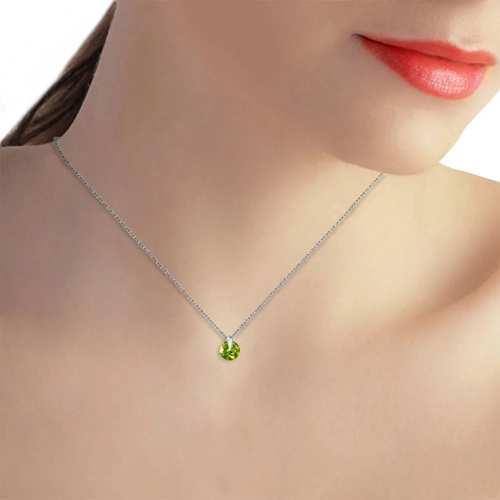 1 Carat 14K Solid White Gold Unchain My Mind Peridot Necklace