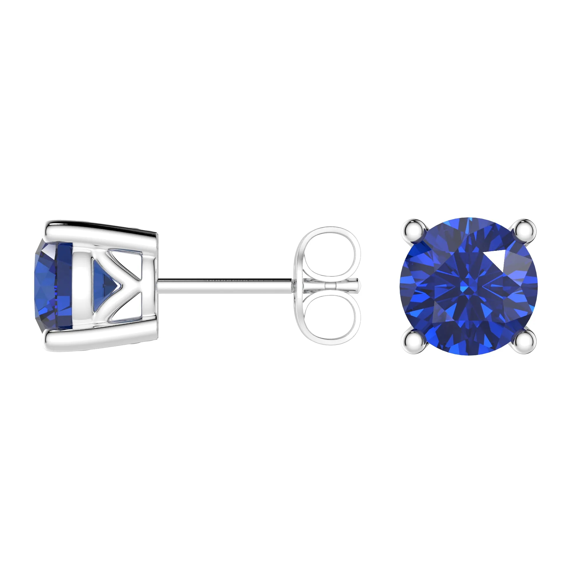 1 CT. Solitaire Lab-Grown Sapphire Stud Earrings