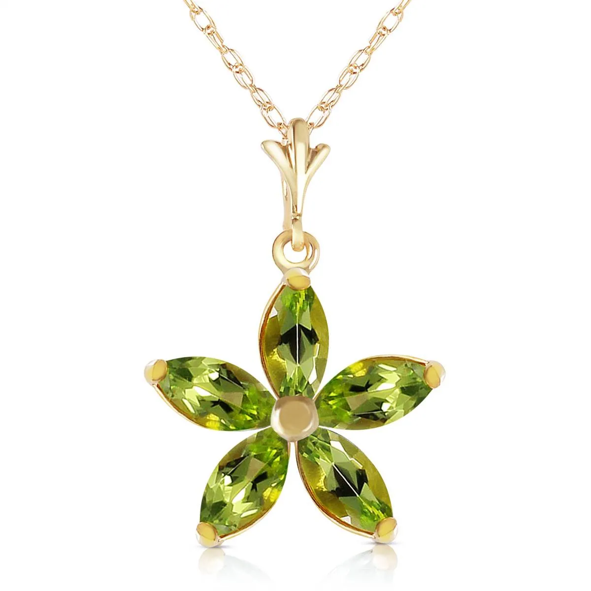 1.4 Carat 14K Solid Yellow Gold Virtue Peridot Necklace