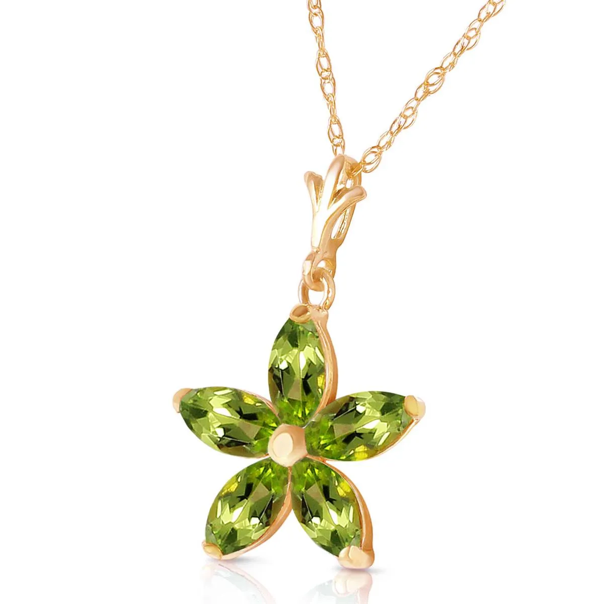 1.4 Carat 14K Solid Yellow Gold Virtue Peridot Necklace