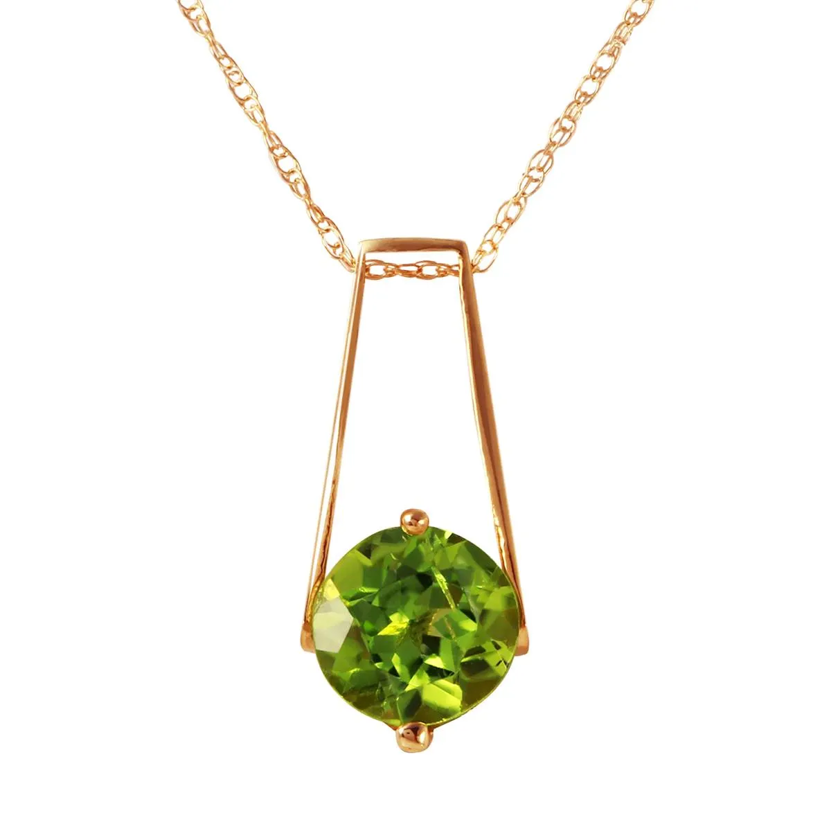 1.45 Carat 14K Solid Rose Gold Lullaby Peridot Necklace