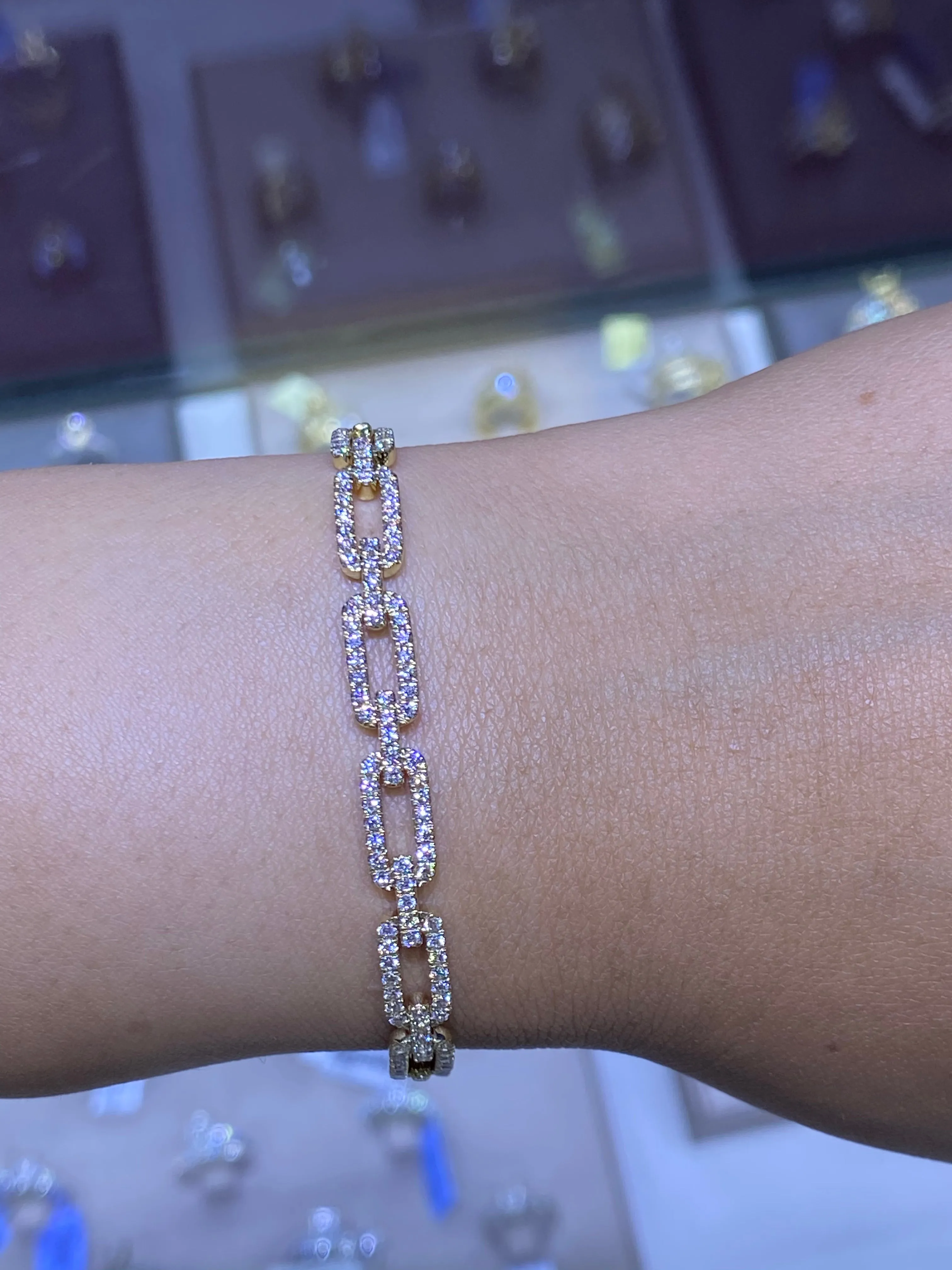 14K Gold Chain Diamond Bracelet