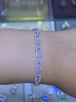 14K Gold Chain Diamond Bracelet