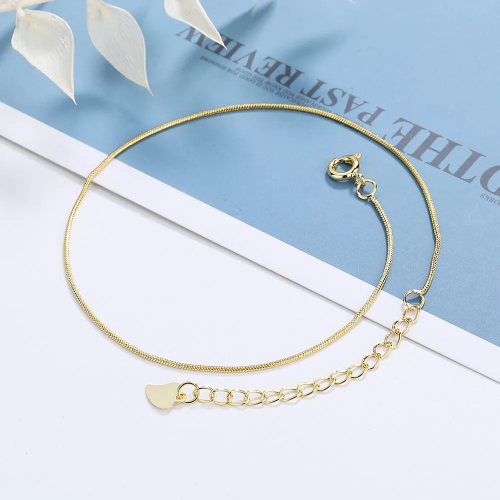 14K Gold Plated Box Chain Anklet