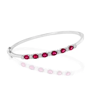 14k Ruby and Diamond Bangle Bracelet