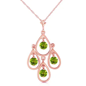 14K Solid Rose Gold Peridot Necklace Gemstone Genuine Platinum