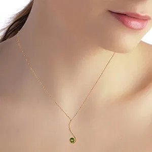 14K Solid Rose Gold Peridot Necklace New