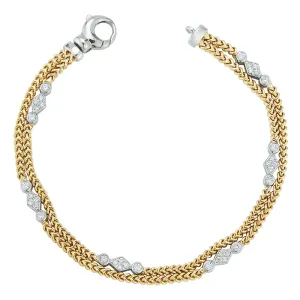 14k Yellow Gold Diamond Double Strand Bracelet (I5914)