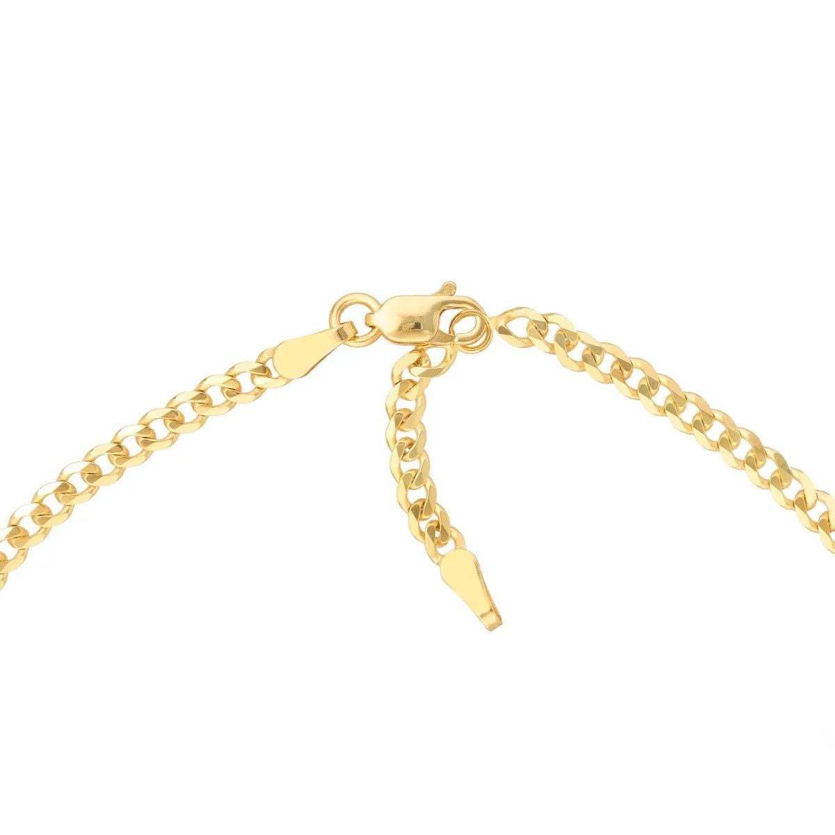 14K Yellow Gold Open Curb Chain Adjustable Anklet