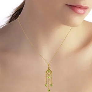 1.5 Carat 14K Solid Yellow Gold O Love Peridot Necklace