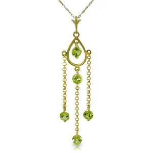 1.5 Carat 14K Solid Yellow Gold O Love Peridot Necklace