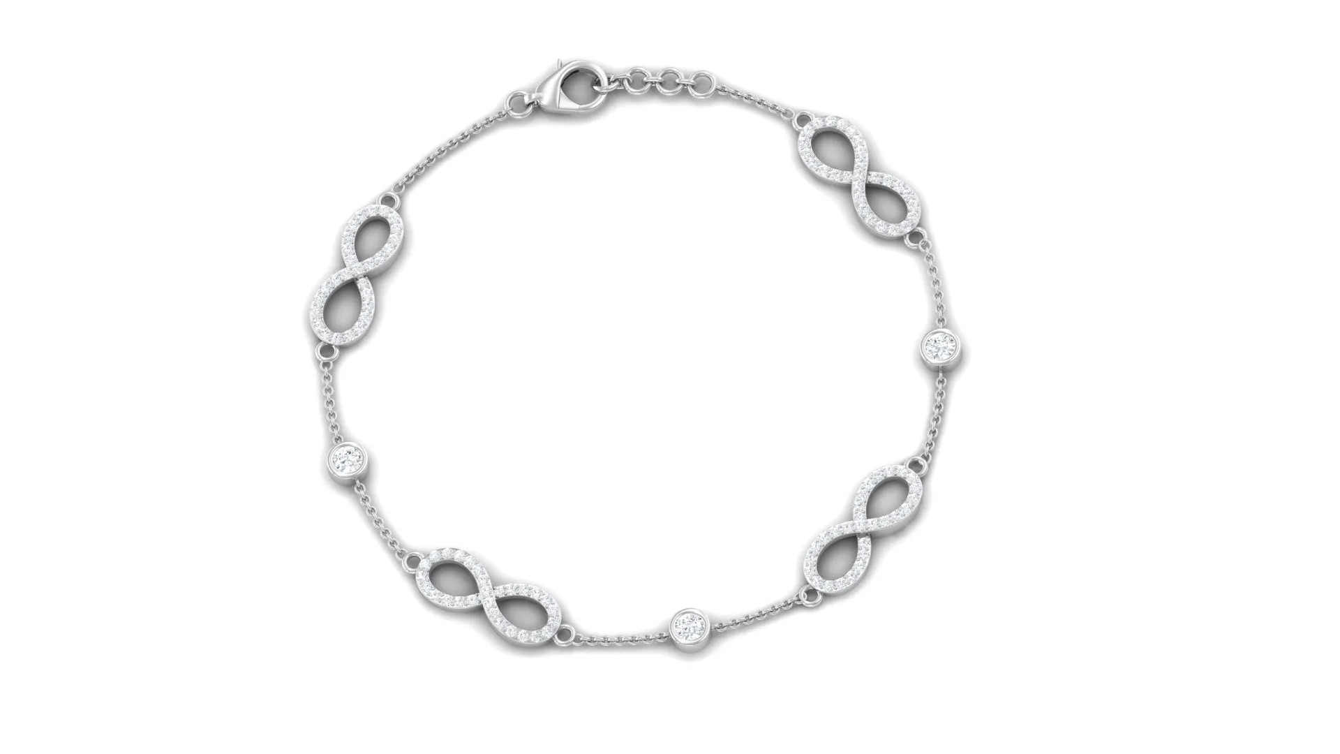 1.50 CT Moissanite Infinity Chain Bracelet