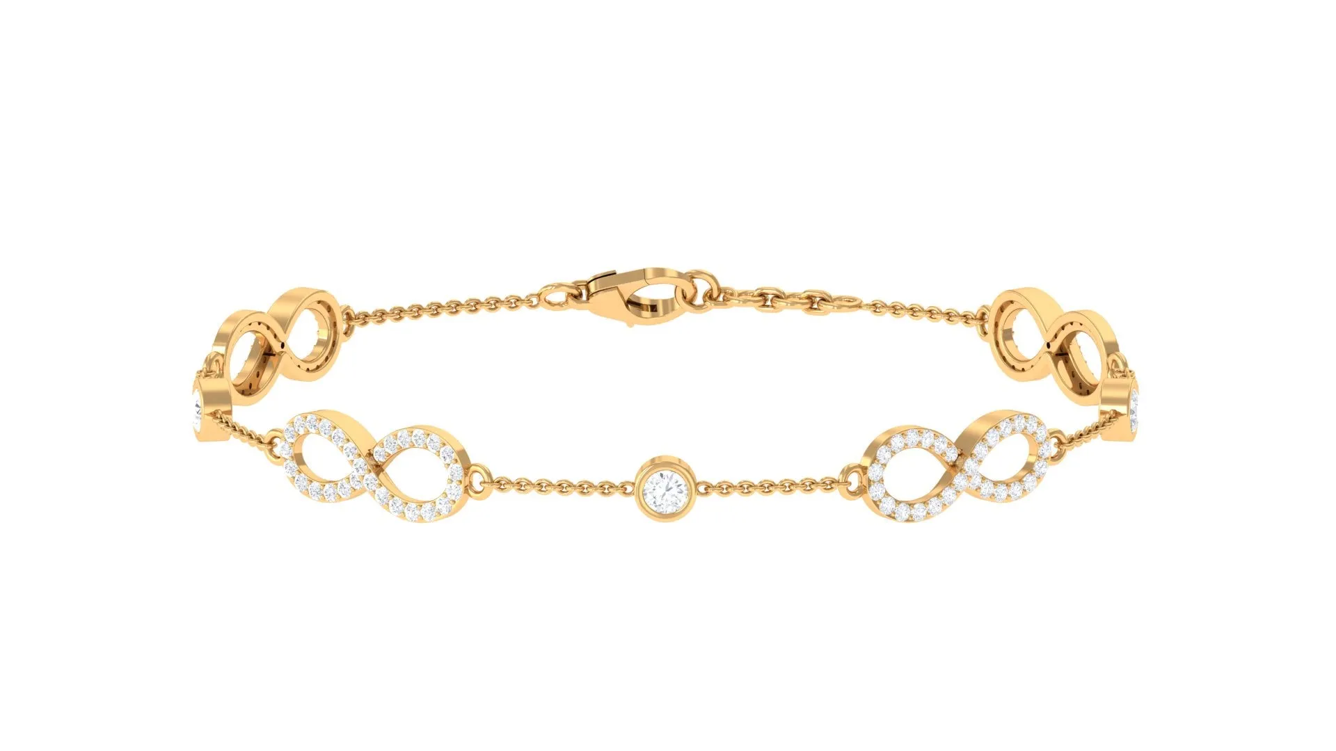 1.50 CT Moissanite Infinity Chain Bracelet