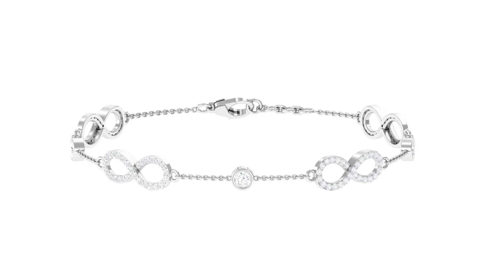 1.50 CT Moissanite Infinity Chain Bracelet