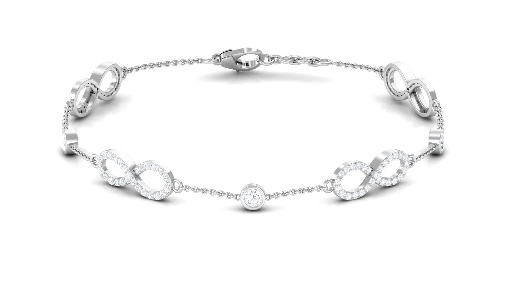 1.50 CT Moissanite Infinity Chain Bracelet