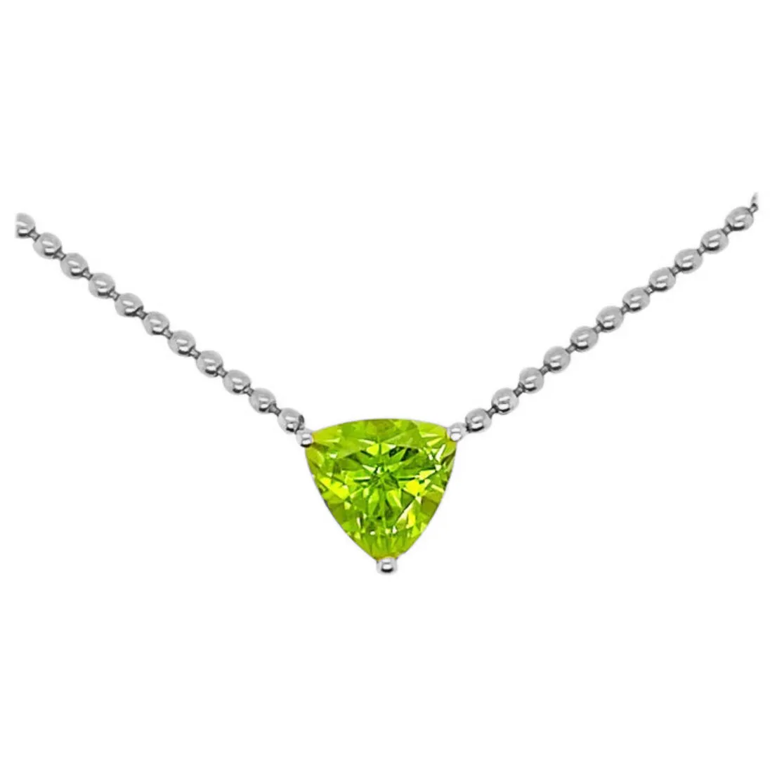 1.50ct Trillion Peridot Necklace - The August Collection