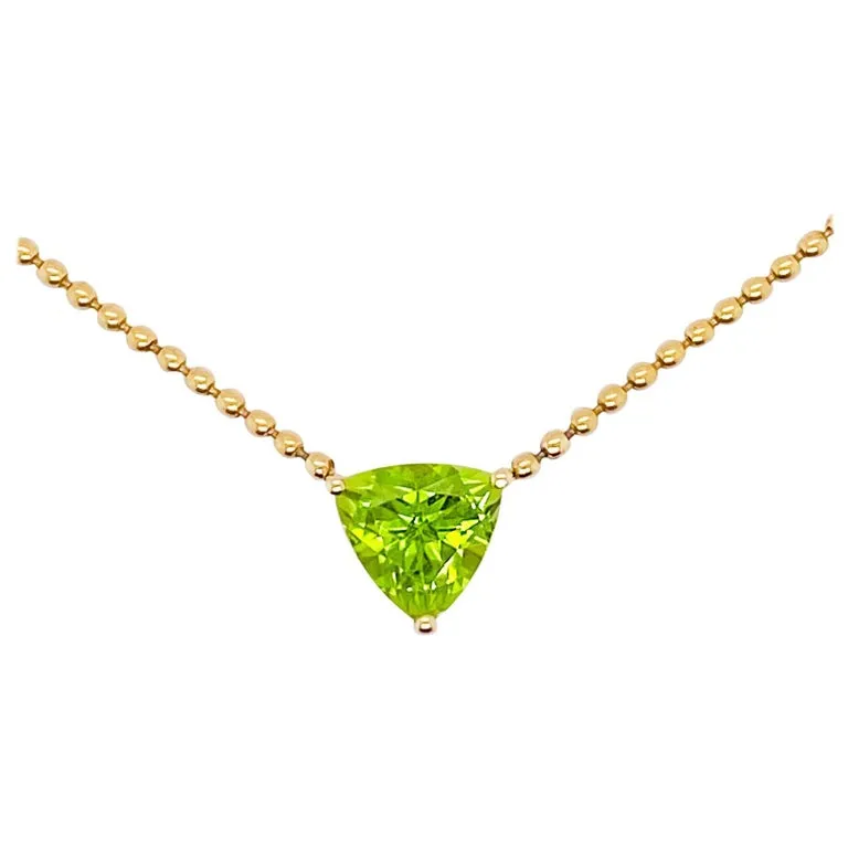 1.50ct Trillion Peridot Necklace - The August Collection