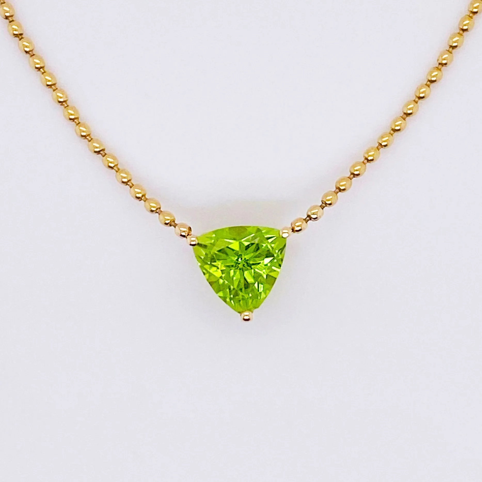 1.50ct Trillion Peridot Necklace - The August Collection