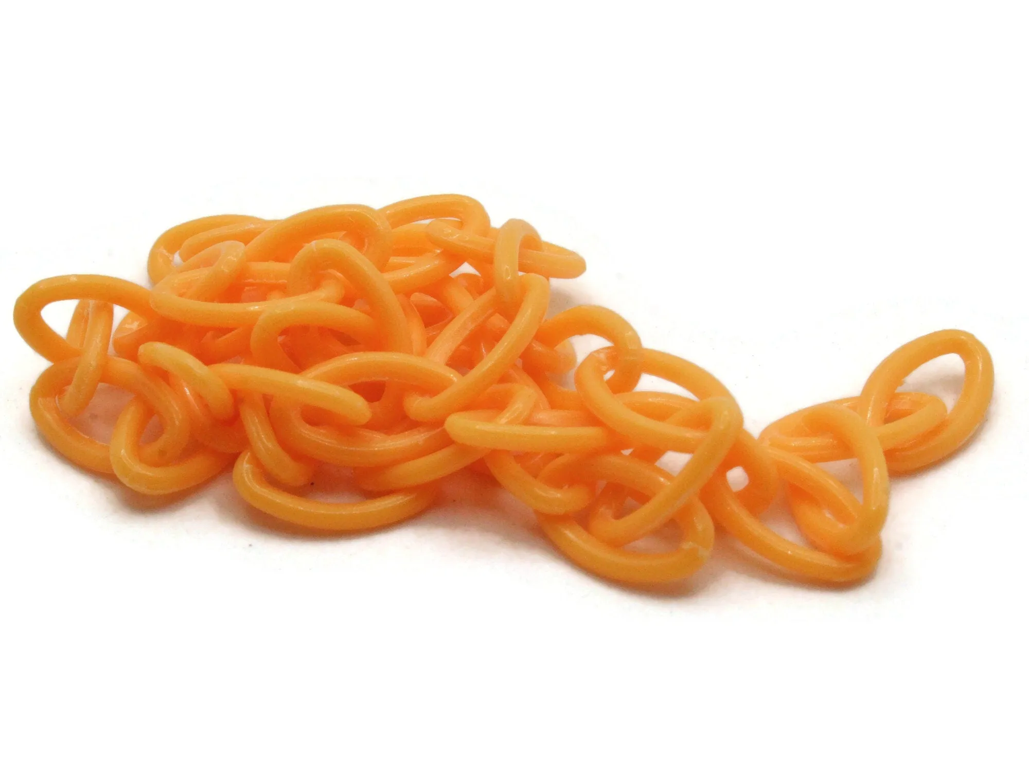 15.75 Inch Orange Plastic Oval Chain - 40cm chain - 13x8mm links