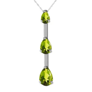 1.71 Carat 14K Solid White Gold Wild Iris Peridot Necklace