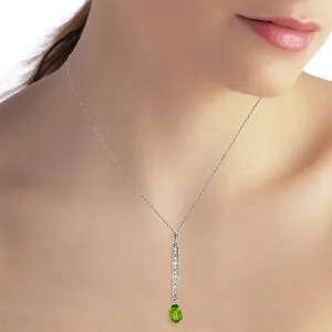 1.8 Carat 14K Solid White Gold Dreams To Dream Peridot Topaz Diamond Necklace