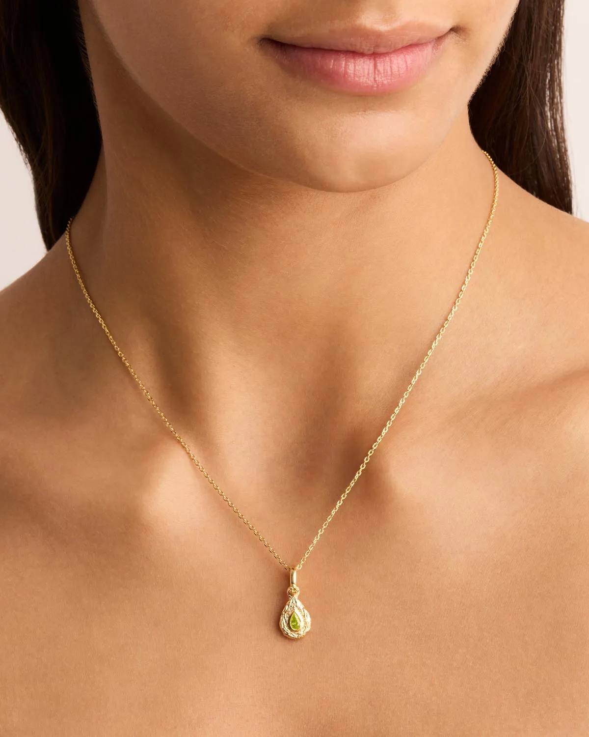 18k Gold Vermeil With Love Birthstone Annex Link Pendant - August