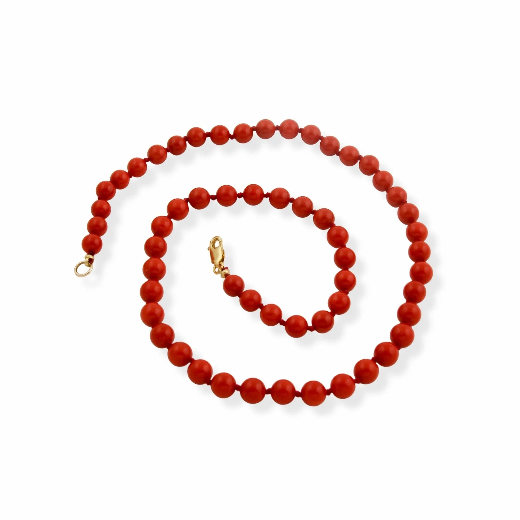 18" Red Angel Beaded Necklace x 10k Clasp