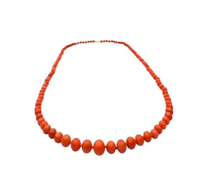 1930s Italian Gori & Zucchi (UNOAERRE) Coral Necklace