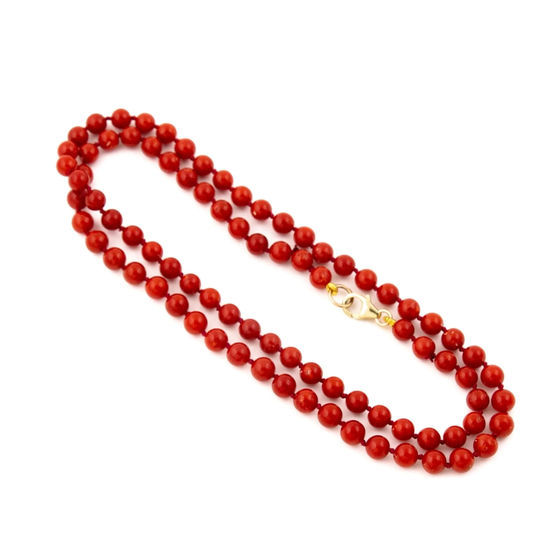 22" Red Angel Beaded Necklace x 10k Clasp