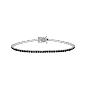 2mm Tennis Bracelet with Black Cubic Zirconia