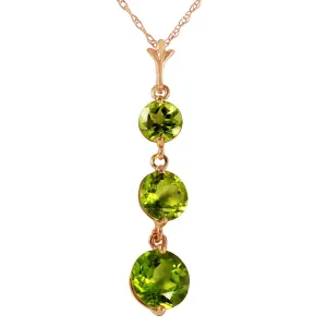 3.6 Carat 14K Solid Rose Gold Necklace Natural Peridot