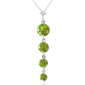 3.9 Carat 14K Solid White Gold Partake Peridot Necklace