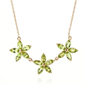 4.2 Carat 14K Solid Rose Gold Necklace Natural Peridot