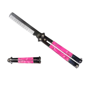 8 1/2" Butterfly Comb Pink Handle