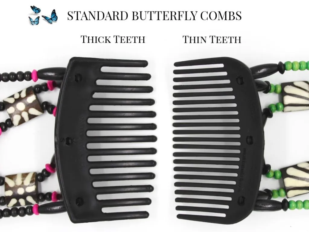 African Butterfly Hair Comb - Beada Tube Brown 45