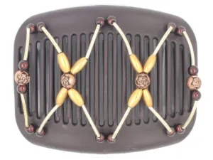 African Butterfly Hair Comb - Beada Tube Brown 45