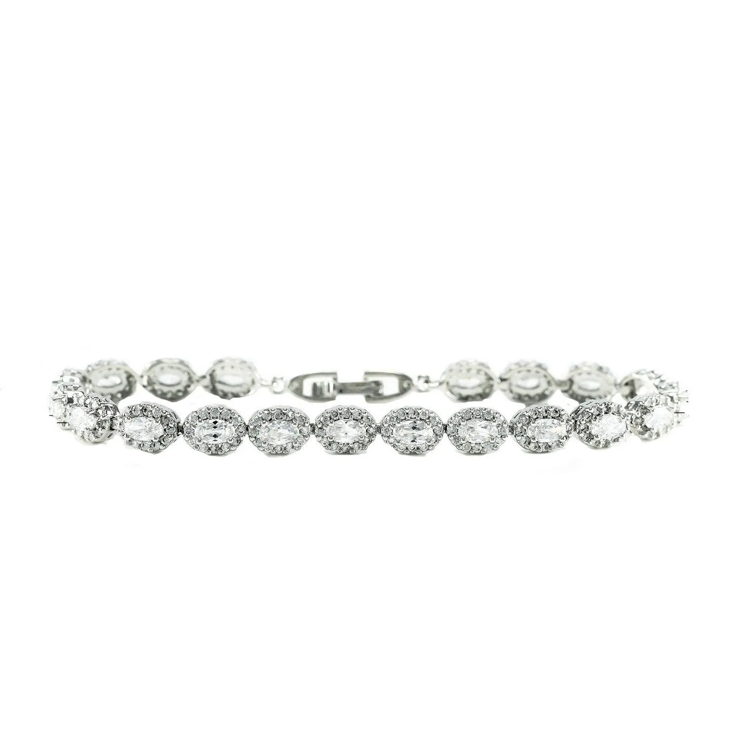 Aimee Oval HaloStatement Bracelet – 7.25 inch | 20ct