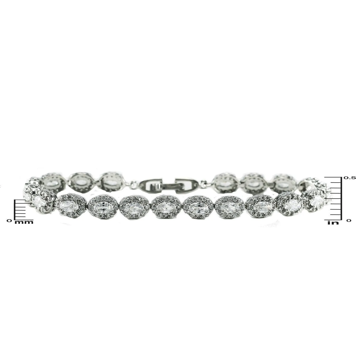 Aimee Oval HaloStatement Bracelet – 7.25 inch | 20ct