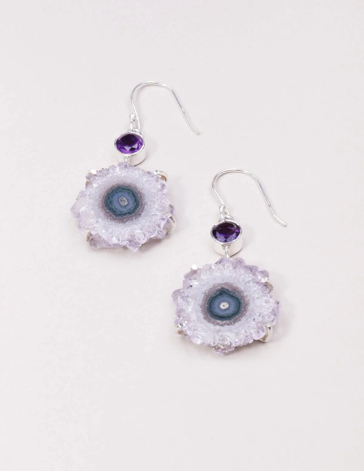 Amethyst Stalactite Earrings - One Of A Kind