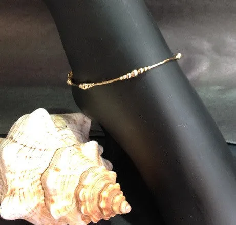 Anklet - Tube & Ball (14K Gold Fill)