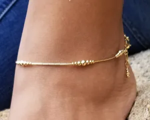 Anklet - Tube & Ball (14K Gold Fill)