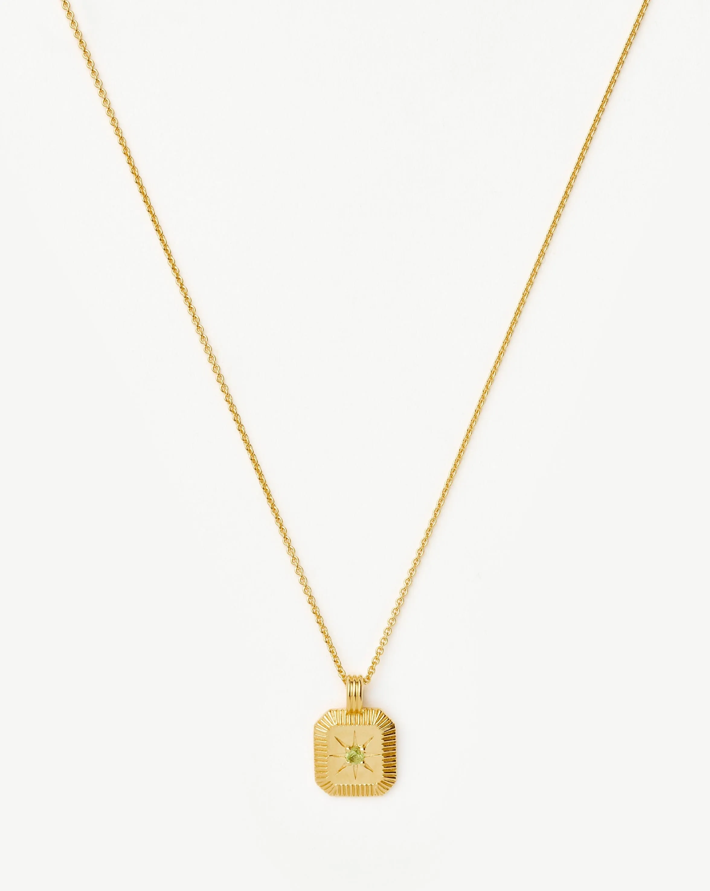 August Birthstone Pendant Necklace | 18k Gold Vermeil/Peridot