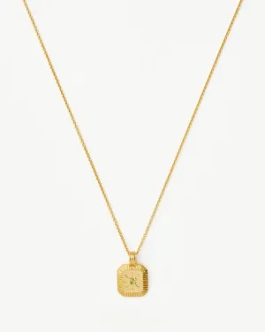 August Birthstone Pendant Necklace | 18k Gold Vermeil/Peridot