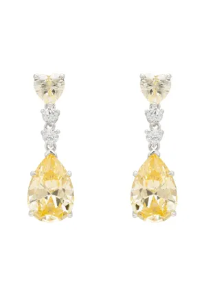 Augusta Lemon Topaz Teardrop Earrings Silver