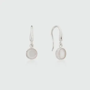 Barcelona Silver October Rose Quartz Birthstone Hook Earrings