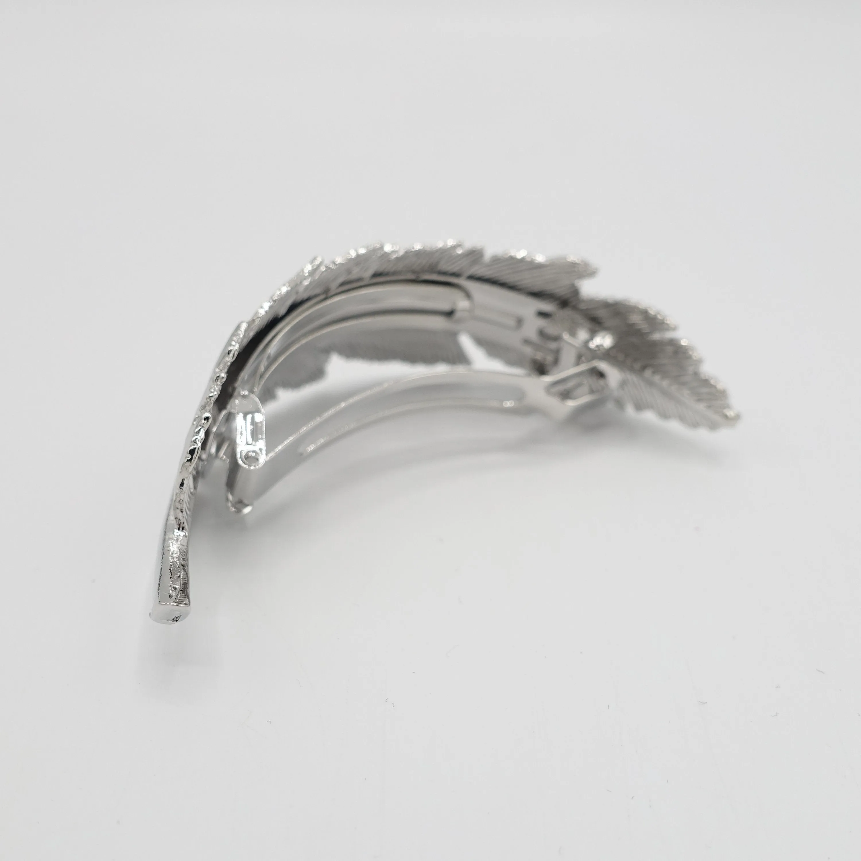 big leaf hair barrette half moon steel hair accessory for women