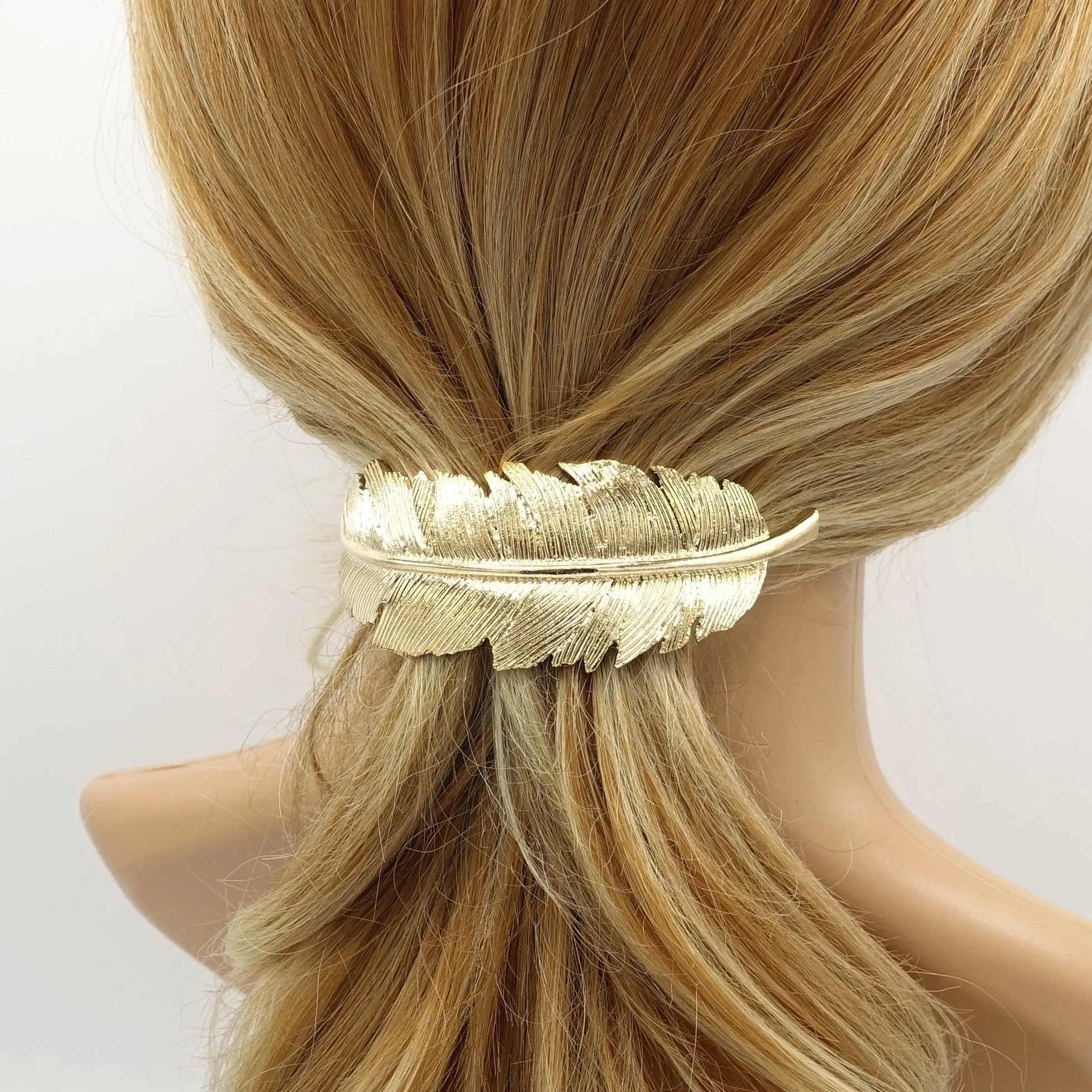 big leaf hair barrette half moon steel hair accessory for women