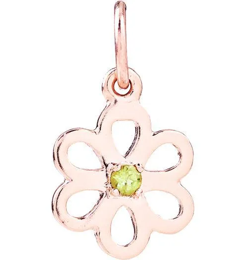 Birthstone Flower Charm With Peridot